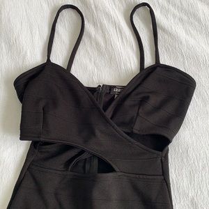 Black bodycon midi dress